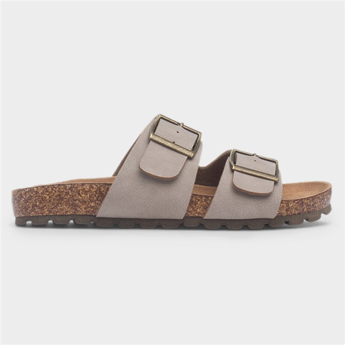 Hampstead Kids Taupe Open Toe Mule Sandal
