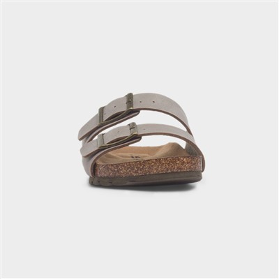 Hampstead Kids Taupe Open Toe Mule Sandal