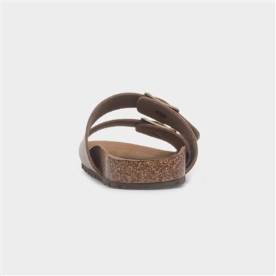 Hampstead Kids Taupe Open Toe Mule Sandal