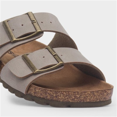 Hampstead Kids Taupe Open Toe Mule Sandal