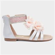 Lilley Girls White Shimmer Flower Sandal (Click For Details)