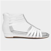 Lilley Girls White Diamante Zip Up Sandal (Click For Details)
