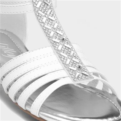 Isabel Girls White Diamante Sandal