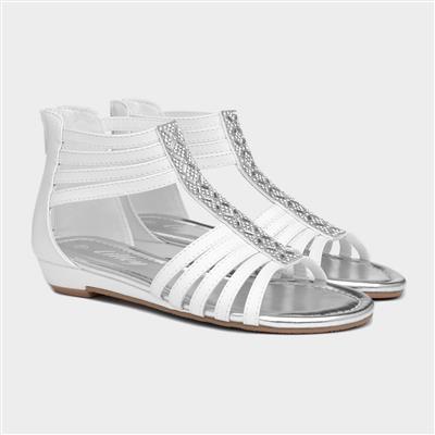 Isabel Girls White Diamante Sandal