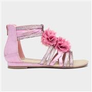 Lilley Girls Pink Glitter Flower Strappy Sandal (Click For Details)