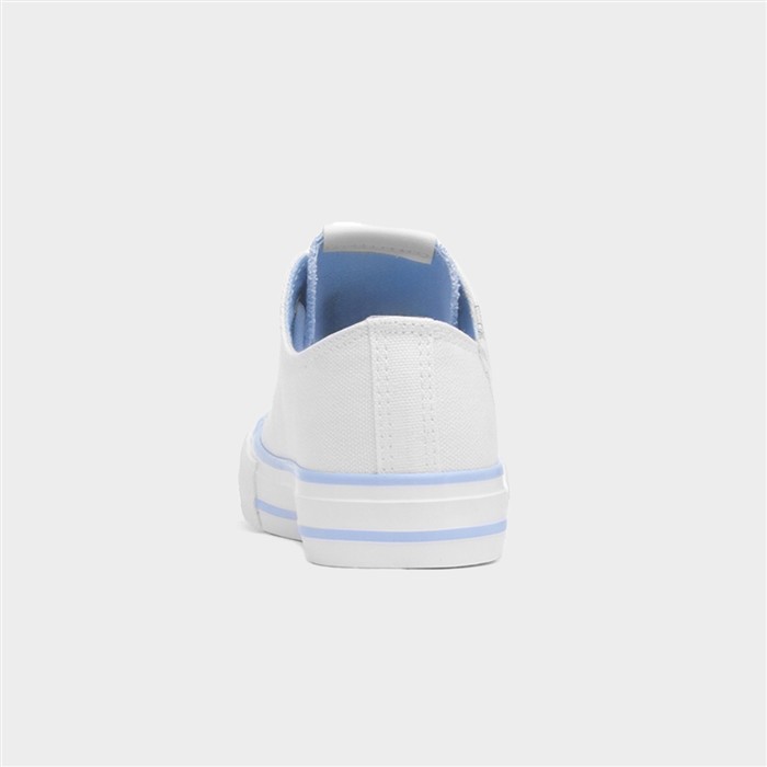 Girls White Lace Up Character Canvas