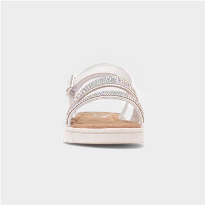 Snowdonia Girls White Buckle Sandal