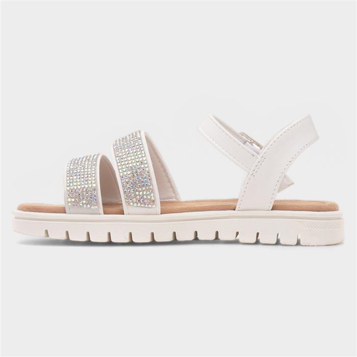 Snowdonia Girls White Buckle Sandal