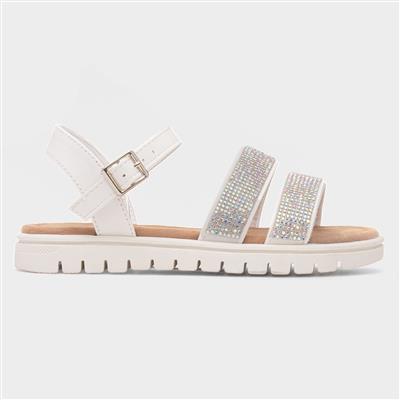Snowdonia Girls White Buckle Sandal