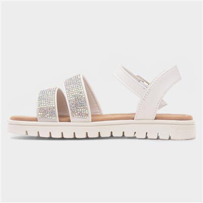 Snowdonia Girls White Buckle Sandal