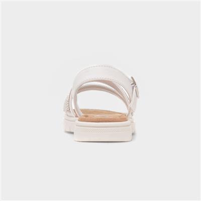 Snowdonia Girls White Buckle Sandal
