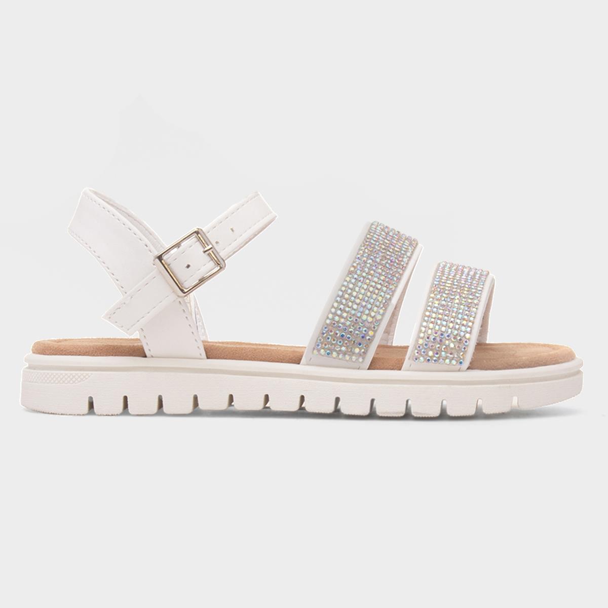 Snowdonia Girls White Buckle Sandal