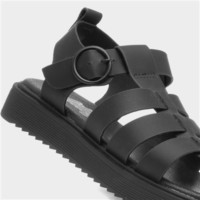 Peak Kids Black Gladiator Sandal