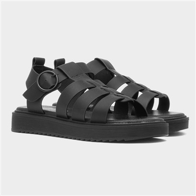 Peak Kids Black Gladiator Sandal