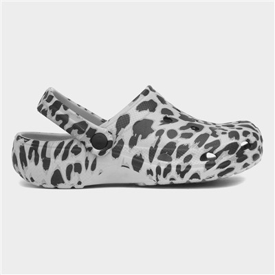 Crewe Kids Grey Leopard Print EVA Clog