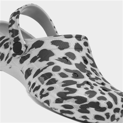 Crewe Kids Grey Leopard Print EVA Clog