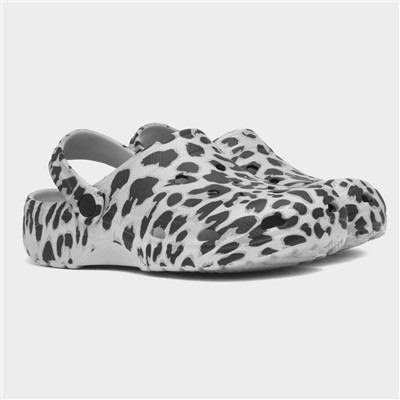 Crewe Kids Grey Leopard Print EVA Clog