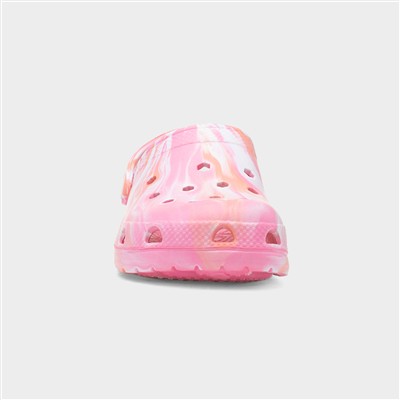 Girls Pink Marble Slip On EVA Clog