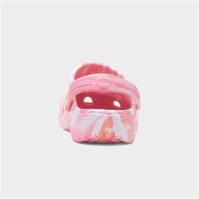 Girls Pink Marble Slip On EVA Clog