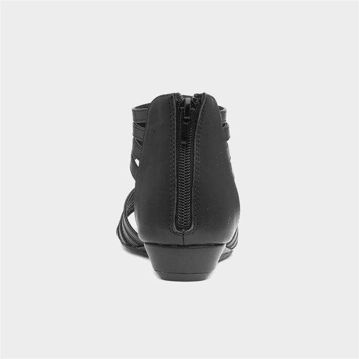 Girls Black Diamante Sandal