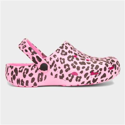 Crewe Kids Pink Leopard Print Clog