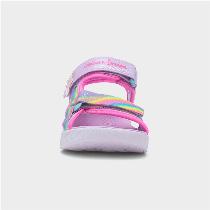 Unicorn Girls Purple Light Up Flat Sandal