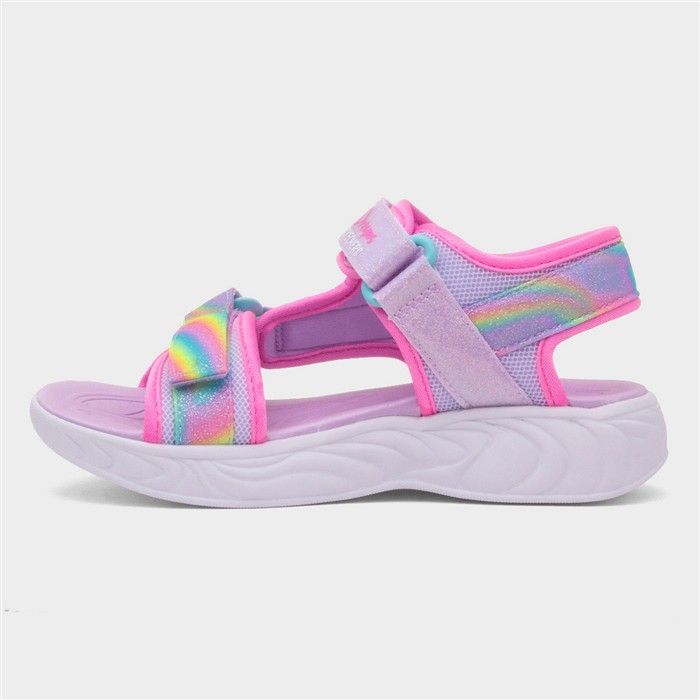 Unicorn Girls Purple Light Up Flat Sandal