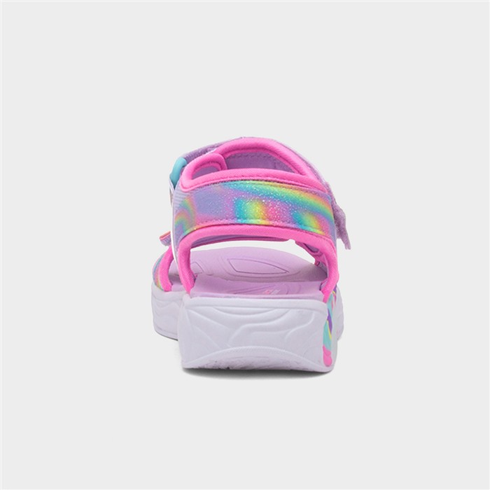 Unicorn Girls Purple Light Up Flat Sandal