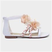 Lilley Girls Floral Flat Sandal in White (Click For Details)