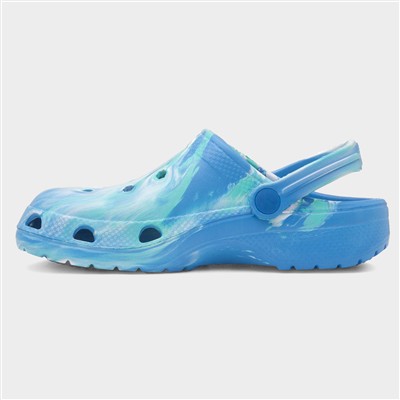 Kids Blue Multi Marble EVA Clog