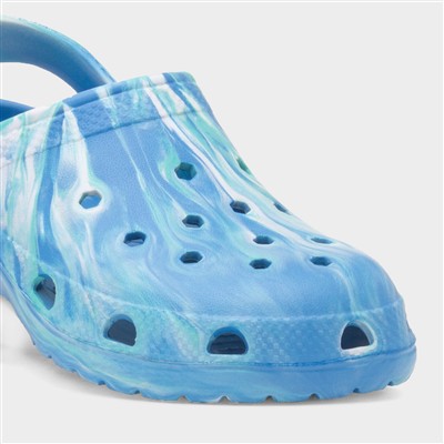 Kids Blue Multi Marble EVA Clog