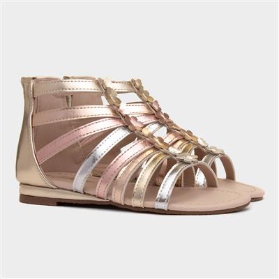 Girls Metallic Gladiator Sandal