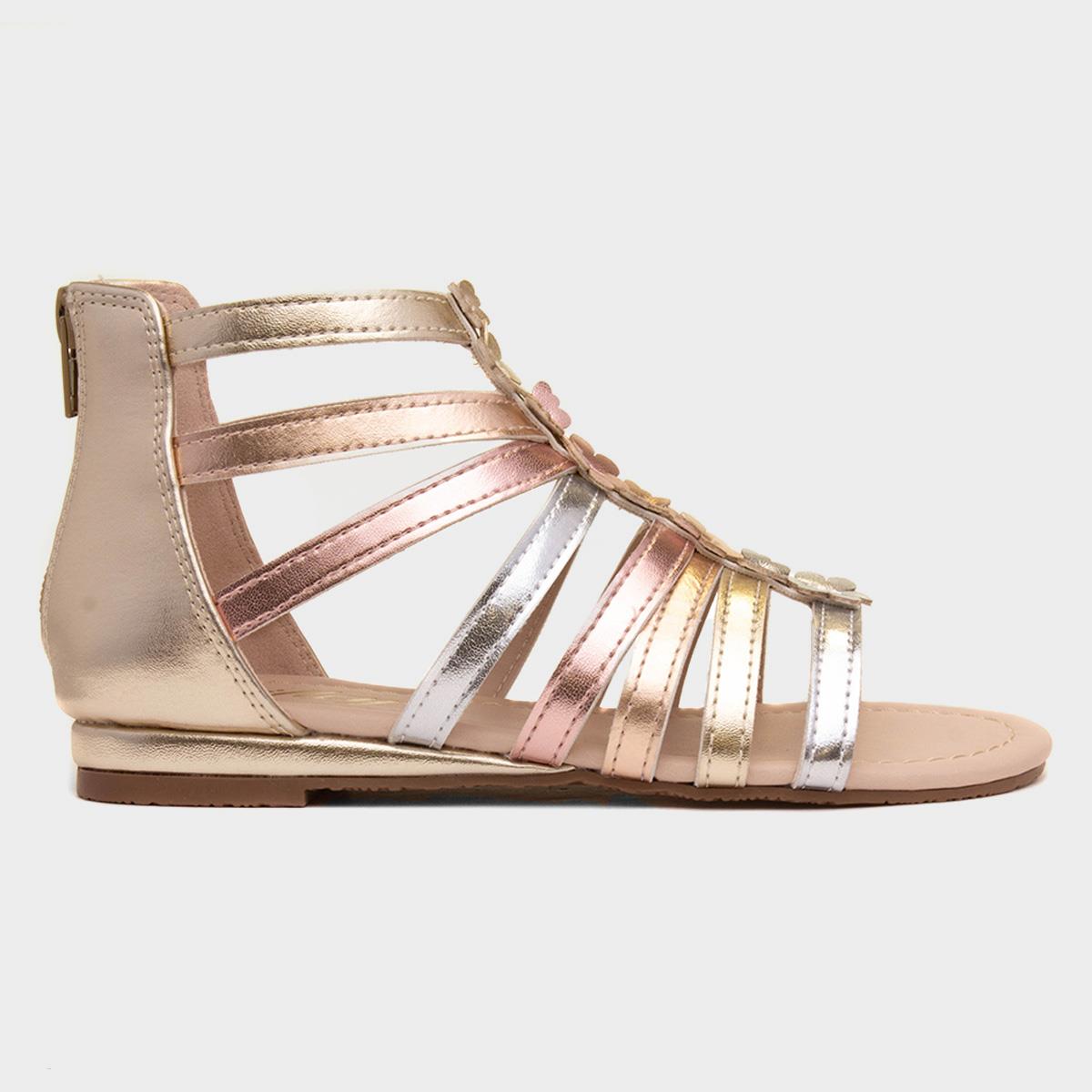 Girls Metallic Gladiator Sandal