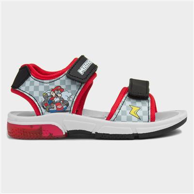 Kids Red Easy Fasten Light Up Sandal