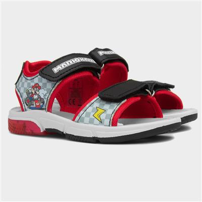Kids Red Easy Fasten Light Up Sandal