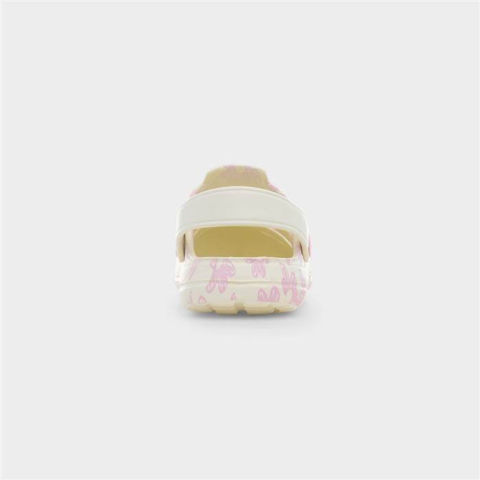 Ferg Kids Cream & Pink Floral EVA Clog