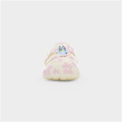 Ferg Kids Cream & Pink Floral EVA Clog