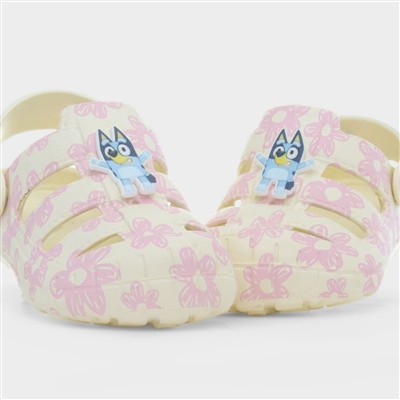 Ferg Kids Cream & Pink Floral EVA Clog