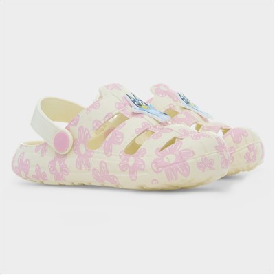Ferg Kids Cream & Pink Floral EVA Clog