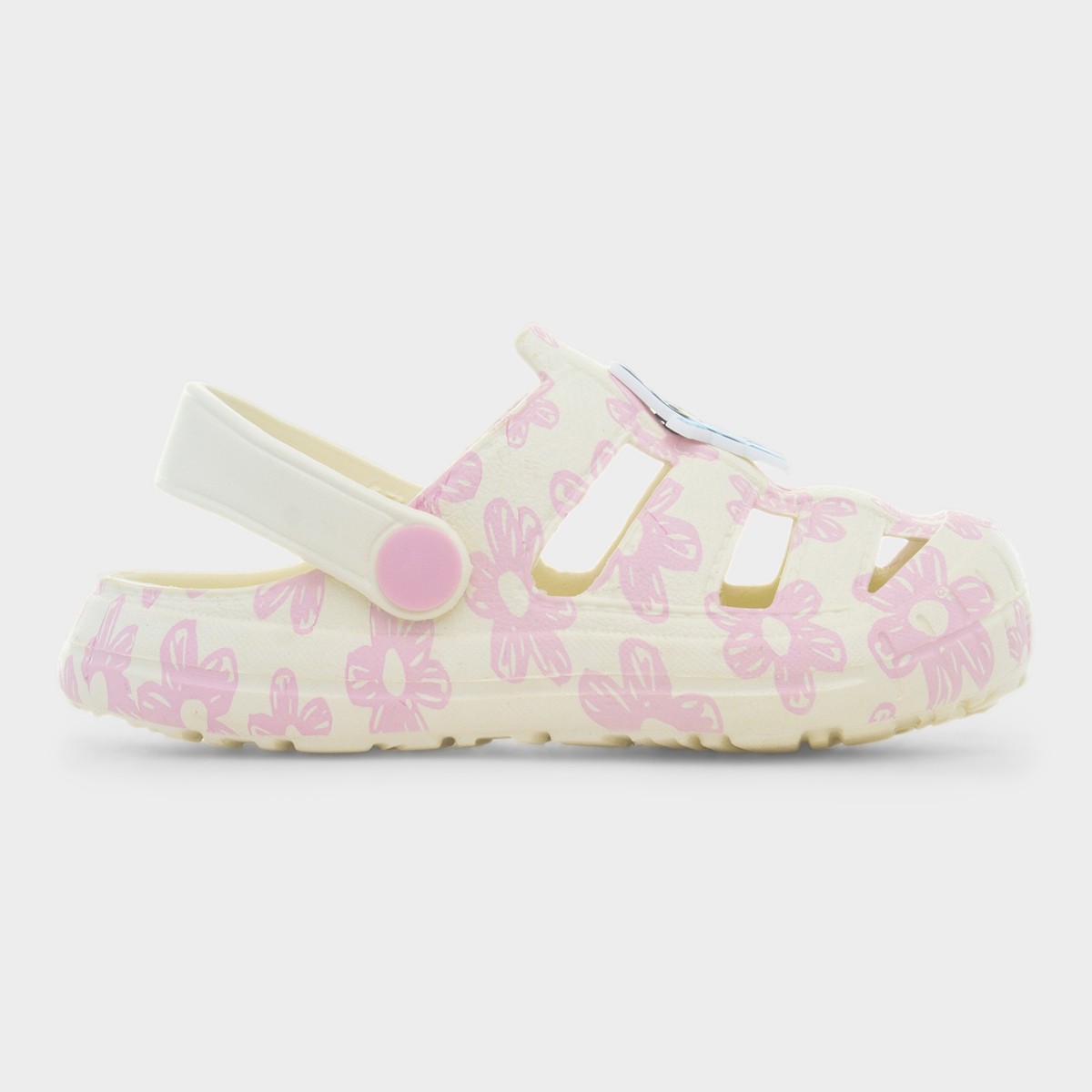 Ferg Kids Cream & Pink Floral EVA Clog