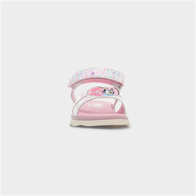 Kids Pink Easy Fasten Floral Light Up Sandal