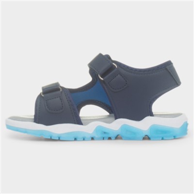 Kids Blue Easy Fasten Light Up Sandal