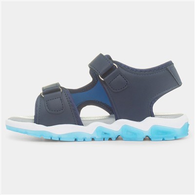 Kids Blue Easy Fasten Light Up Sandal