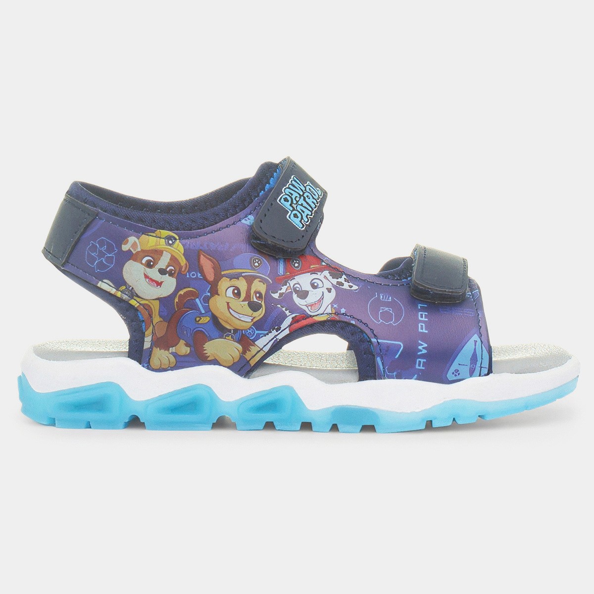 Kids Blue Easy Fasten Light Up Sandal