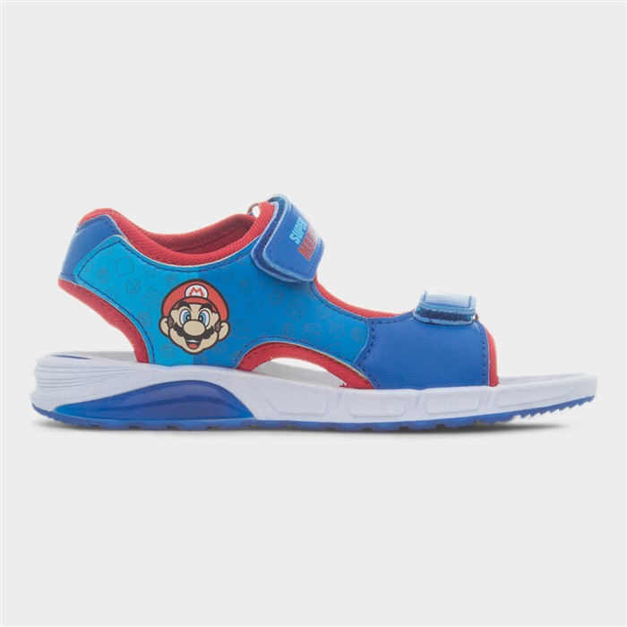 Kids Blue Easy Fasten Light Up Sandal