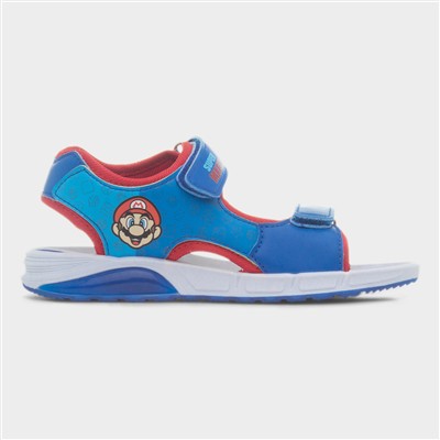 Kids Blue Easy Fasten Light Up Sandal