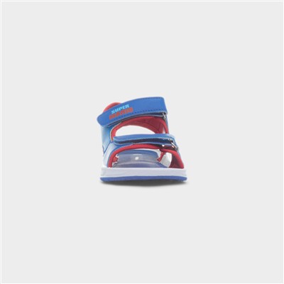 Kids Blue Easy Fasten Light Up Sandal