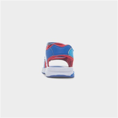 Kids Blue Easy Fasten Light Up Sandal