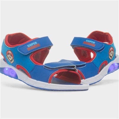 Kids Blue Easy Fasten Light Up Sandal