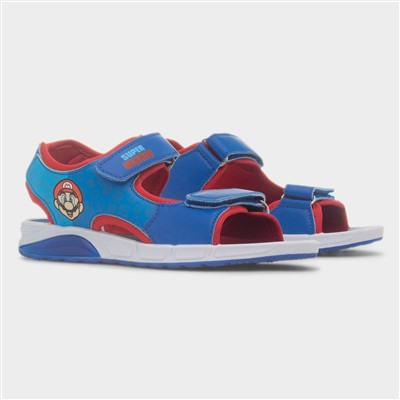 Kids Blue Easy Fasten Light Up Sandal